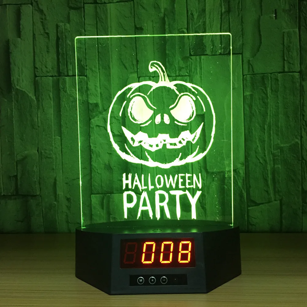 Owl Pumpkin LED 3D Illusion Calendar Clock Lamp 7 Colors Changing GRB USB Night Lights Halloween Party Decor Lighting Home Decor
Owl Pumpkin LED 3D Illusion Calendar Clock Lamp 7 Colors Changing GRB USB Night Lights Halloween Party Decor Lighting Home Decor