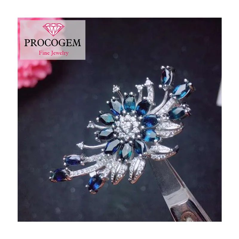 Natural Elegant Flower Sapphire Brooches for women Anniversary Party gifts Genuine gemstone fine Jewelry 925 Sterling Silver 335
Natural Elegant Flower Sapphire Brooches for women Anniversary Party gifts Genuine gemstone fine Jewelry 925 Sterling Silver 335
