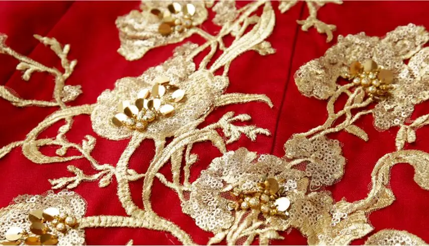 Fashionable burgundy Evening Dress long golden appliques prom dresses robe de mariee graduation dress mermaid gown for wedding
Fashionable burgundy Evening Dress long golden appliques prom dresses robe de mariee graduation dress mermaid gown for wedding