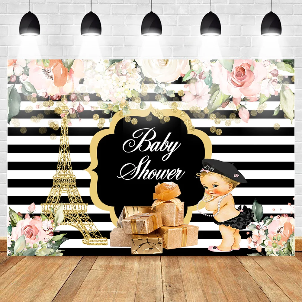 Paris Baby Shower Backdrop Black White Stripe Floral Photo Booth Backdrop Eiffel Tower Little Princess Gift Photography Backdrop
Paris Baby Shower Backdrop Black White Stripe Floral Photo Booth Backdrop Eiffel Tower Little Princess Gift Photography Backdrop
