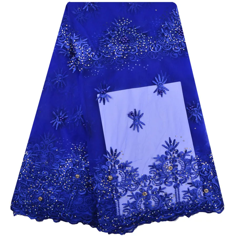 2018 Blue French Lace Fabric With Beads And Stones Mesh Tulle High Quality Nigerian Lace Fabrics For Wedding 5yard 1297
2018 Blue French Lace Fabric With Beads And Stones Mesh Tulle High Quality Nigerian Lace Fabrics For Wedding 5yard 1297