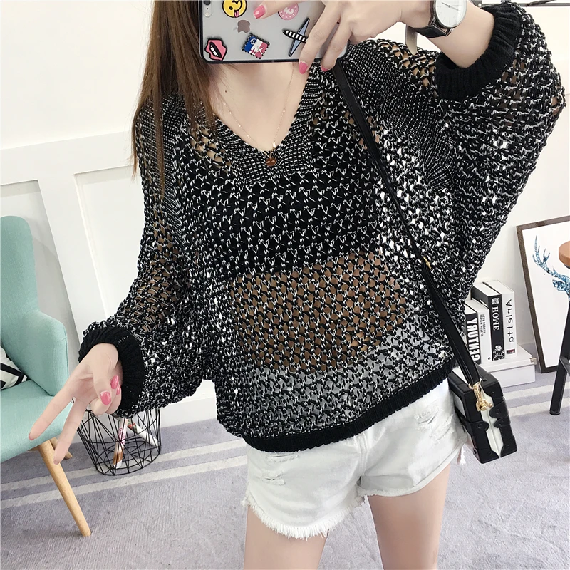 Casual Loose Korean Style Women Tops Hollow O-neck Long Sleeve Jumper Ladies Pullover Casual Casual Female Knit Sweater
Casual Loose Korean Style Women Tops Hollow O-neck Long Sleeve Jumper Ladies Pullover Casual Casual Female Knit Sweater