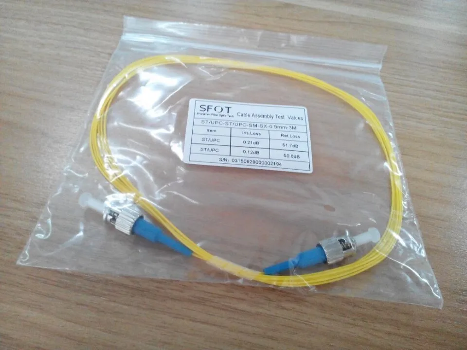 Free shipping,Fiber Optic Patch Cord,ST/UPC-ST/UPC,SM,0.9mm,3M,Simplex with ST Optical Connector, High Return Loss
Free shipping,Fiber Optic Patch Cord,ST/UPC-ST/UPC,SM,0.9mm,3M,Simplex with ST Optical Connector, High Return Loss