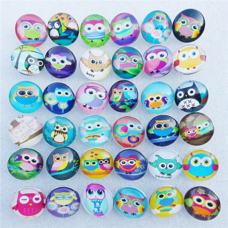 10 Pieces / Lot Assorted Owls 18mm Snap Buttons Glass Dome Cabochon Jewelry Findings Component
10 Pieces / Lot Assorted Owls 18mm Snap Buttons Glass Dome Cabochon Jewelry Findings Component