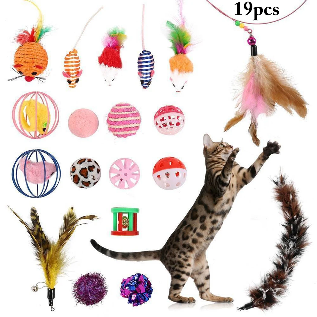 Cat Toy 19Pcs/Set Pet Kit Cat Teaser Cat Toy Funny Bell Ball Feather Mouse Shape Pet Kitten Dog Cats Interactive Play Supplies
Cat Toy 19Pcs/Set Pet Kit Cat Teaser Cat Toy Funny Bell Ball Feather Mouse Shape Pet Kitten Dog Cats Interactive Play Supplies