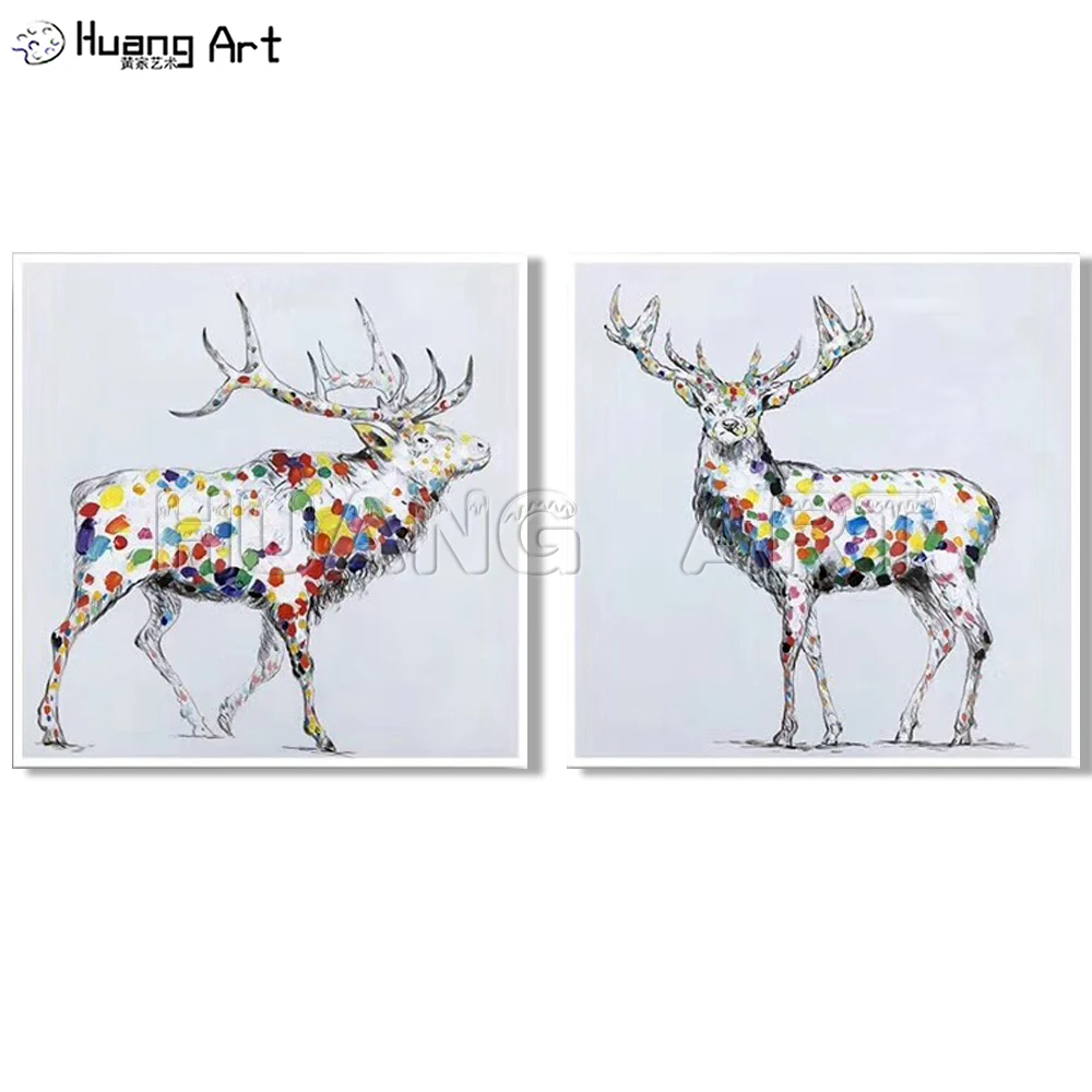 Low Price Hang Painting 100% Hand-painted High Quality Modern Stag Oil Painting for Room Decor 3D Deer Animal Wall Painting 
Low Price Hang Painting 100% Hand-painted High Quality Modern Stag Oil Painting for Room Decor 3D Deer Animal Wall Painting