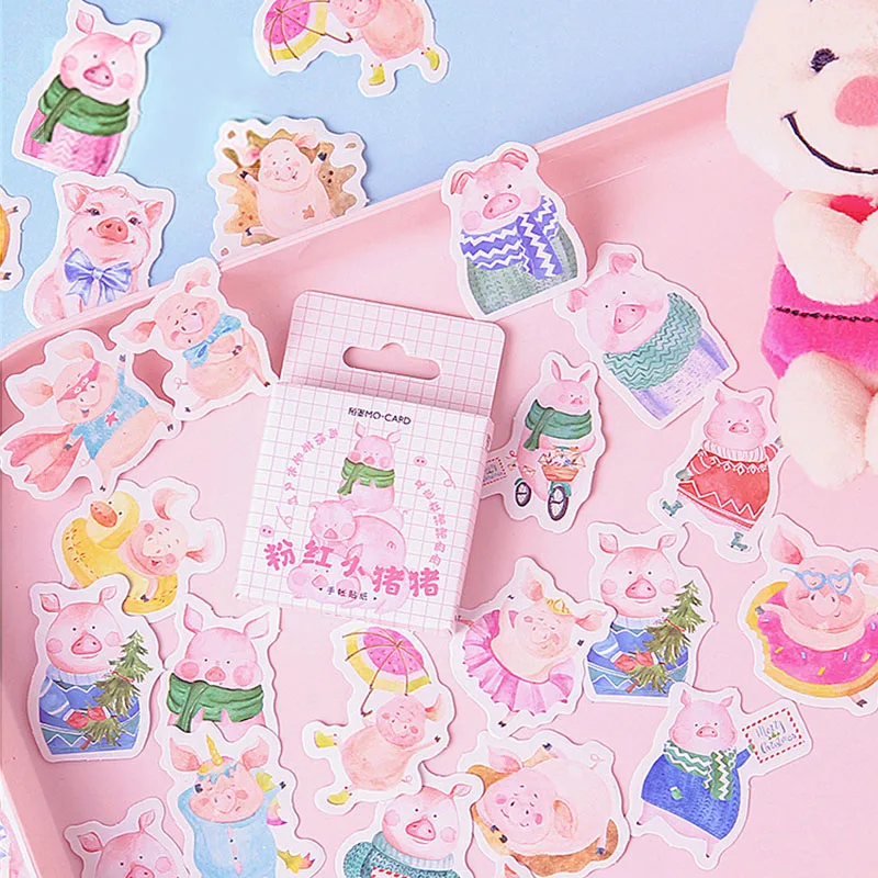 46 Pcs/box Cute Piggy Label Kawaii Diary Handmade Adhesive Paper Flake Japan Sticker Scrapbooking Stationery
46 Pcs/box Cute Piggy Label Kawaii Diary Handmade Adhesive Paper Flake Japan Sticker Scrapbooking Stationery