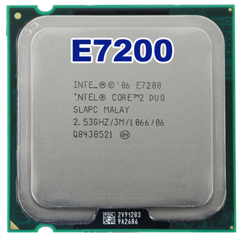 Оригинальный процессор Core 2 Duo E7200 (2 53 ГГц/3 МБ/1066 ГГц) разъем LGA 775 Бесплатная