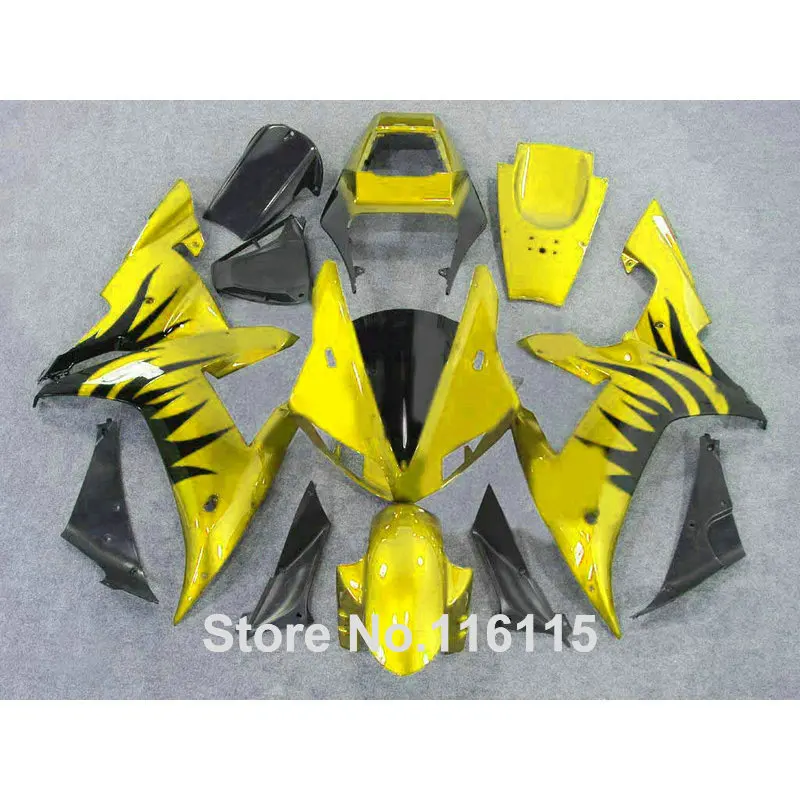 7 gifys fairing kit for YAMAHA 2002 2003 black flames golden bodywork fairings Full injection molding YZF R1 02 03 QH47
7 gifys fairing kit for YAMAHA 2002 2003 black flames golden bodywork fairings Full injection molding YZF R1 02 03 QH47