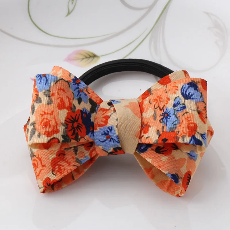 2020 New Big Bow Dot Flower Scrunchy Women Girls Hair Accessories Ponytail Ornaments Elastic Band Sweet Gum for | Аксессуары для