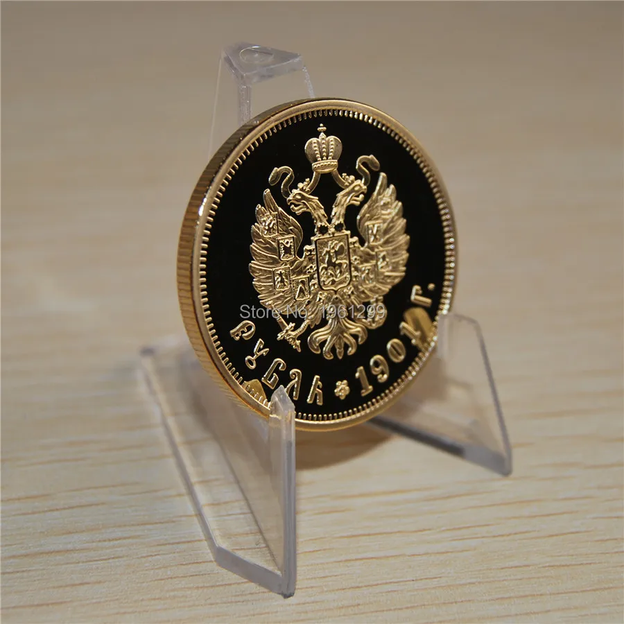 1pcs/set. FREE SHIPPING 1901 Nicholas II of Russia Gold plated souvenir Coin Nicholas II 37.5 Roubles Coin
1pcs/set. FREE SHIPPING 1901 Nicholas II of Russia Gold plated souvenir Coin Nicholas II 37.5 Roubles Coin