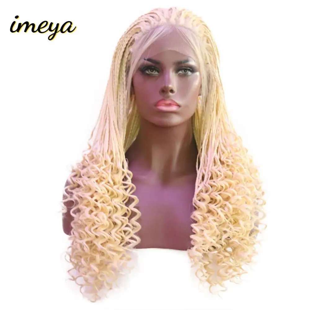 Imeya Long Blonde Wigs Micro Braided Lace Front Wigs Synthetic Hair With Baby Hair Curly End For Women Girls
Imeya Long Blonde Wigs Micro Braided Lace Front Wigs Synthetic Hair With Baby Hair Curly End For Women Girls