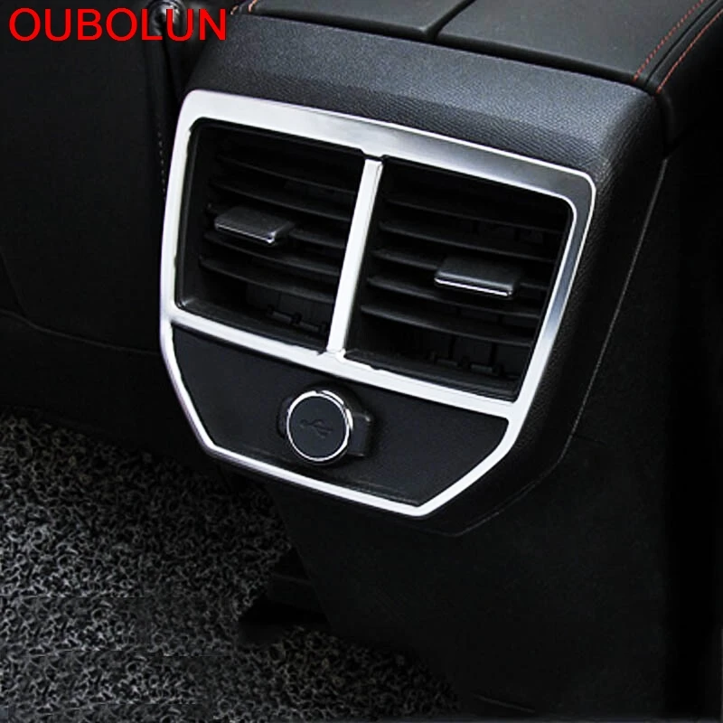 OUBOLUN 1 шт. для Peugeot 3008 GT 2017 2018 нержавеющая сталь заднее сиденье AC выход кондиционер