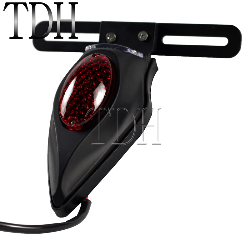 Черный светодиодный задний фонарь для мотоцикла с Каплевидным задним крылом