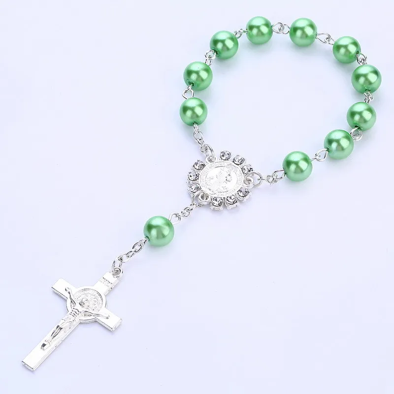 Catholic Religious Rosary Jesus Charm Bracelets Cross Bless Colorful Imitation Pearl Accessories Rosary Kids Baptism Link Chains
Catholic Religious Rosary Jesus Charm Bracelets Cross Bless Colorful Imitation Pearl Accessories Rosary Kids Baptism Link Chains