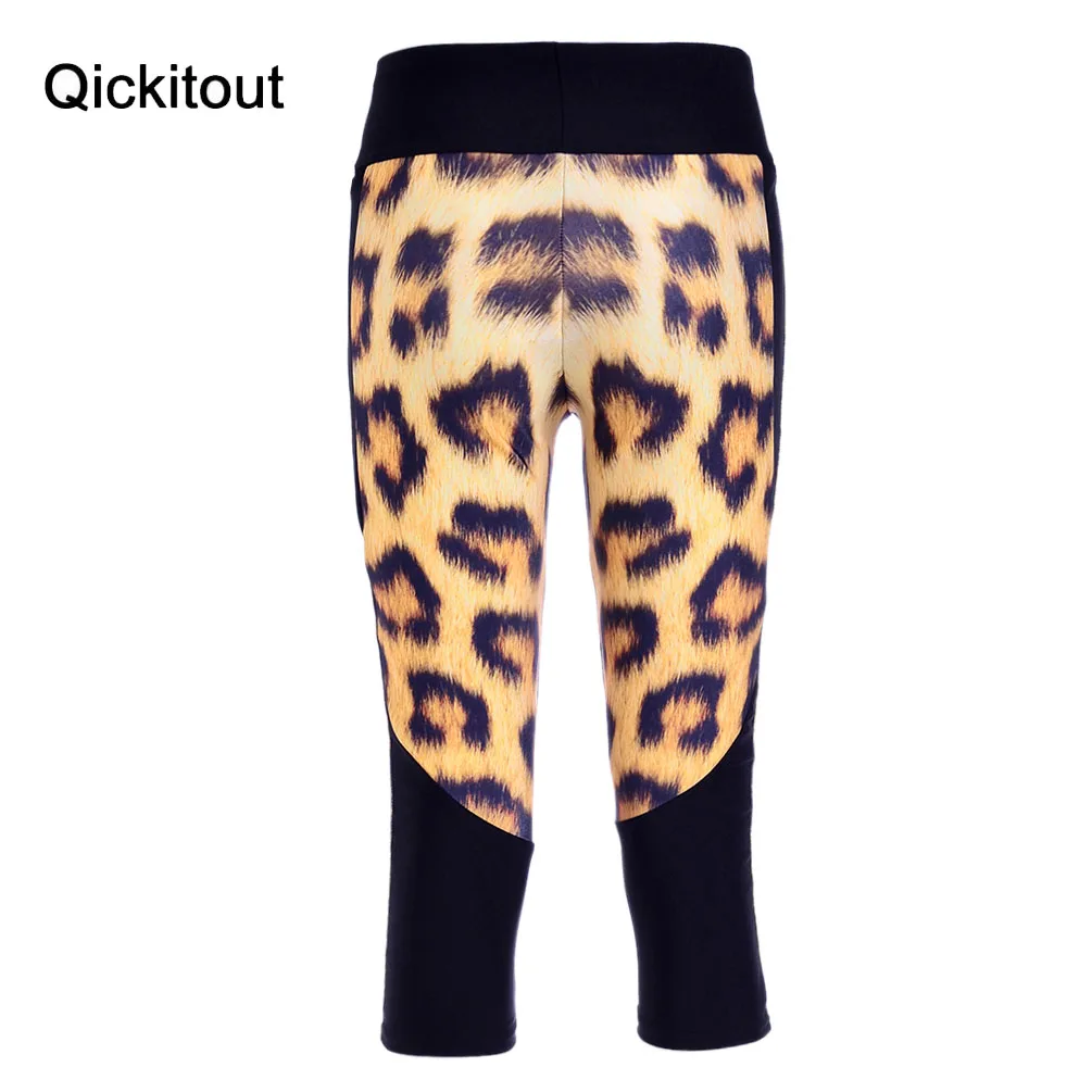 Fashion New arrival Sexy Hot women's 7 point pants Animal tiger leopard digital print women high waist Side pocket phone | Женская