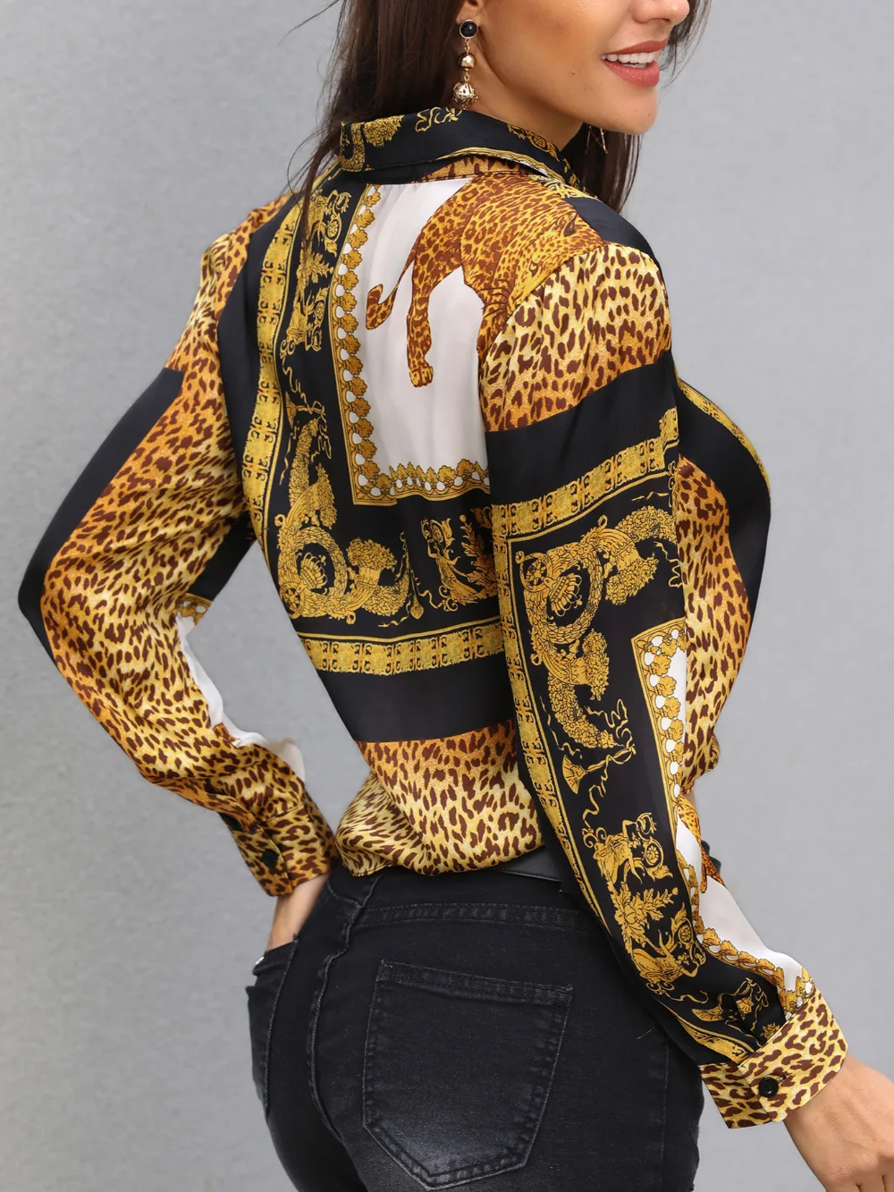 New Spring Women's Elegant Party Loose Button Shirt Turn-down Collar Female Leopard Print Knot Front Long Sleeve Blouse Lady
New Spring Women's Elegant Party Loose Button Shirt Turn-down Collar Female Leopard Print Knot Front Long Sleeve Blouse Lady