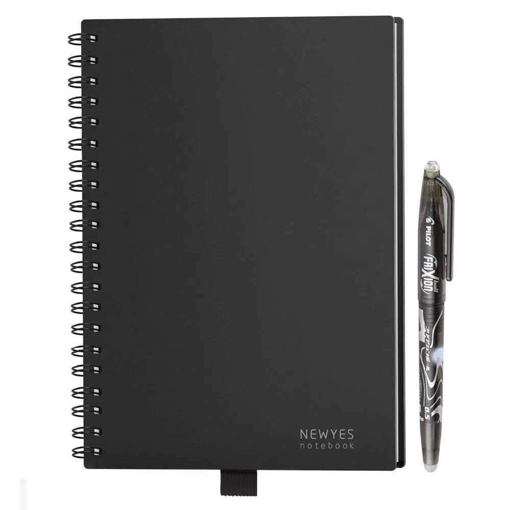 NEWYES A5 Erasable Smart Notebook Wirebound Notebook Paper Reusable for Writing with cloth and erasable pen
NEWYES A5 Erasable Smart Notebook Wirebound Notebook Paper Reusable for Writing with cloth and erasable pen