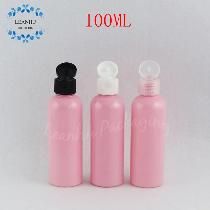 

Розовая пластиковая бутылка 100 мл с откидной крышкой, дорожная бутылка для лосьона/тонера куб. См, пустой косметический контейнер (50 шт./лот)