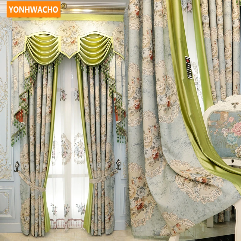 Custom curtains European luxury American pastoral jacquard embroidered blue cloth blackout curtain tulle valance drape N753
Custom curtains European luxury American pastoral jacquard embroidered blue cloth blackout curtain tulle valance drape N753