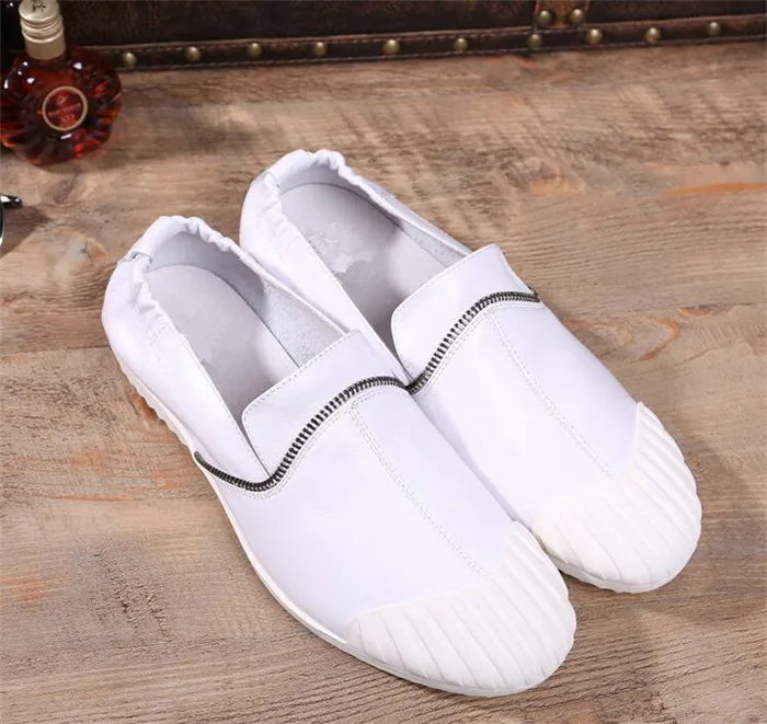 New 2108 Summer White shoes Trend Flat Moccasin Gommino Casual shoes Men Shell head Zipper Patchwork shoes
New 2108 Summer White shoes Trend Flat Moccasin Gommino Casual shoes Men Shell head Zipper Patchwork shoes