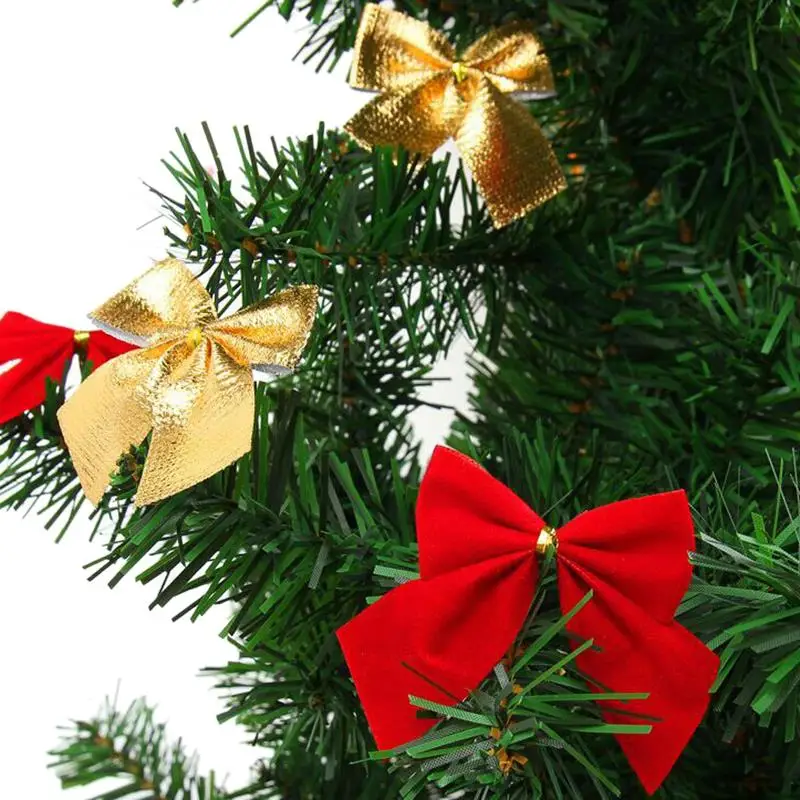 12 шт./лот 2018 Рождественская елка бантом украшения кулон Xmas Bowknot Дерево Подвески