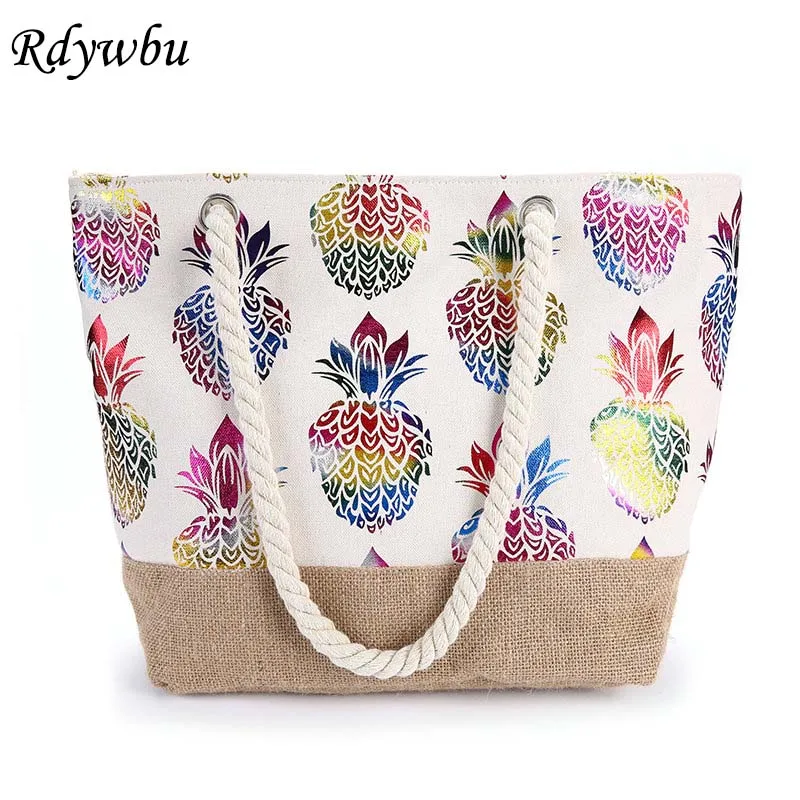 Rdywbu Women Canvas Straw Shoulder Bag Colorful Pineapple Printed Tote Handbag Natural Linen Jute Beach Bag For Holiday B798
Rdywbu Women Canvas Straw Shoulder Bag Colorful Pineapple Printed Tote Handbag Natural Linen Jute Beach Bag For Holiday B798