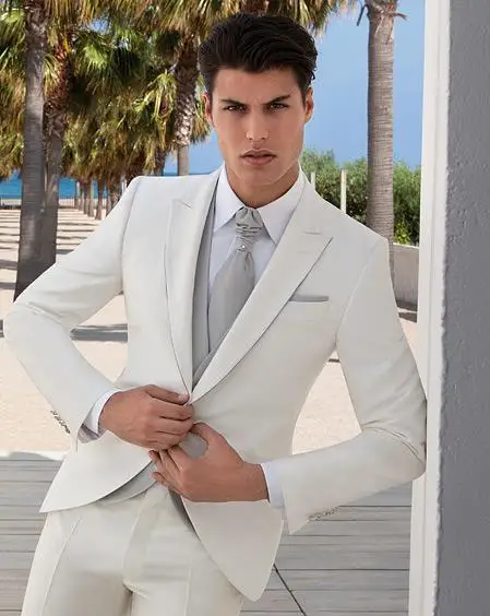 New Arrival Groomsmen Ivory Groom Tuxedos Peak Lapel Men Suits Wedding Best Man Blazer ( Jacket+Pants+Tie+Vest ) C402
New Arrival Groomsmen Ivory Groom Tuxedos Peak Lapel Men Suits Wedding Best Man Blazer ( Jacket+Pants+Tie+Vest ) C402