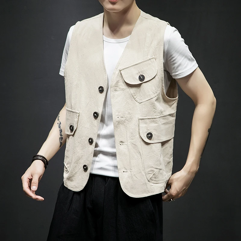 Men Summer Casual Vest Jacket Male Solid Color Sleeveless Coat Japan Style Fashion Waistcoat
Men Summer Casual Vest Jacket Male Solid Color Sleeveless Coat Japan Style Fashion Waistcoat