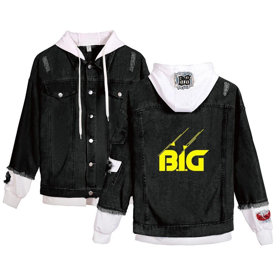 B.I.G BIGGIE Fake Two Piece Denim Jacket Women Long Sleeve Pockets Hooded Jackets 2019 Hot Sale Casual Streetwear Clothes
B.I.G BIGGIE Fake Two Piece Denim Jacket Women Long Sleeve Pockets Hooded Jackets 2019 Hot Sale Casual Streetwear Clothes