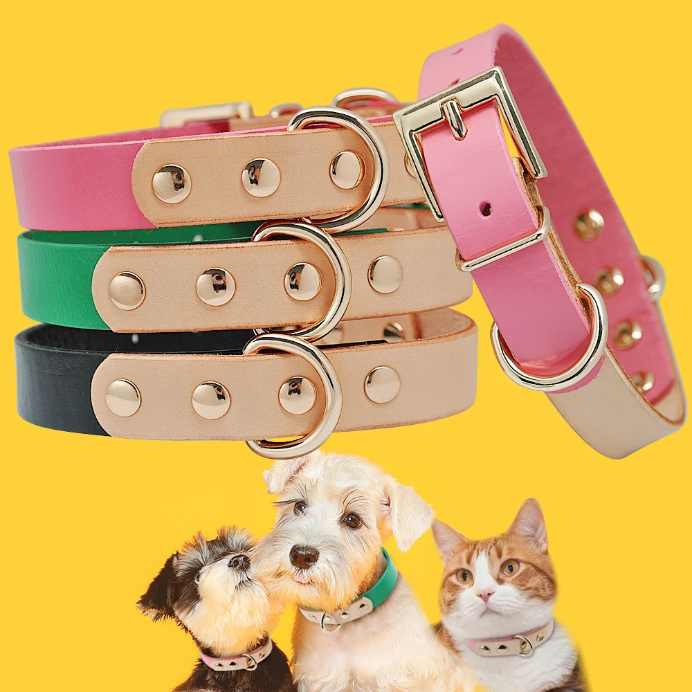 Cute Leather Dog Collar Colored Pet Collars for Small Medium Dogs Cats Chihuahua Pitbull Genuine Leather Collars Red Green Black
Cute Leather Dog Collar Colored Pet Collars for Small Medium Dogs Cats Chihuahua Pitbull Genuine Leather Collars Red Green Black