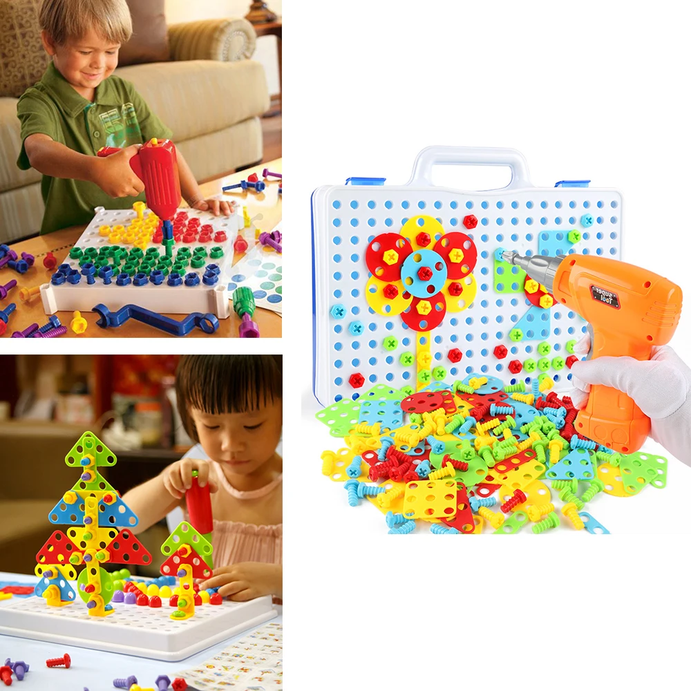 149/193 Pcs Kids Screwing Drill Toys Educational Creative Mosaic Design Building Set Toys Boy Disassembly Assembling Blocks Toy
149/193 Pcs Kids Screwing Drill Toys Educational Creative Mosaic Design Building Set Toys Boy Disassembly Assembling Blocks Toy