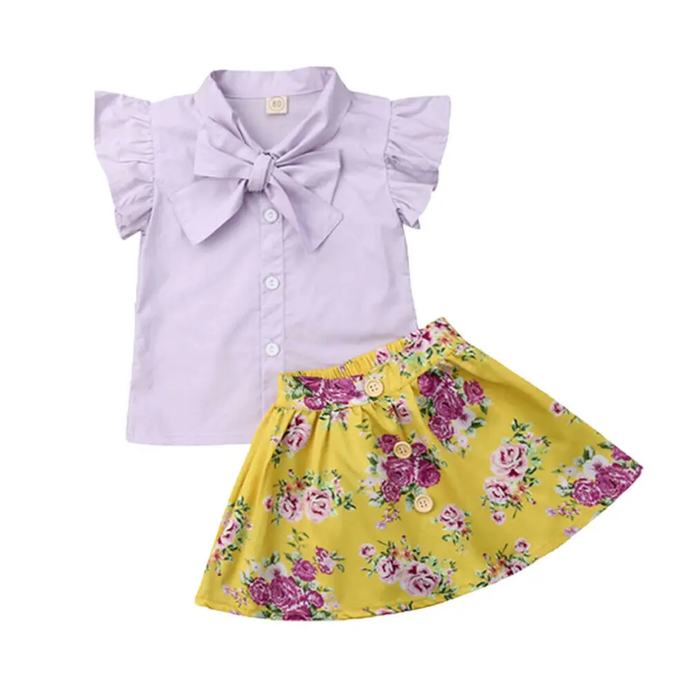 Комплект одежды для новорожденных и маленьких девочек фиолетовая футболка с
