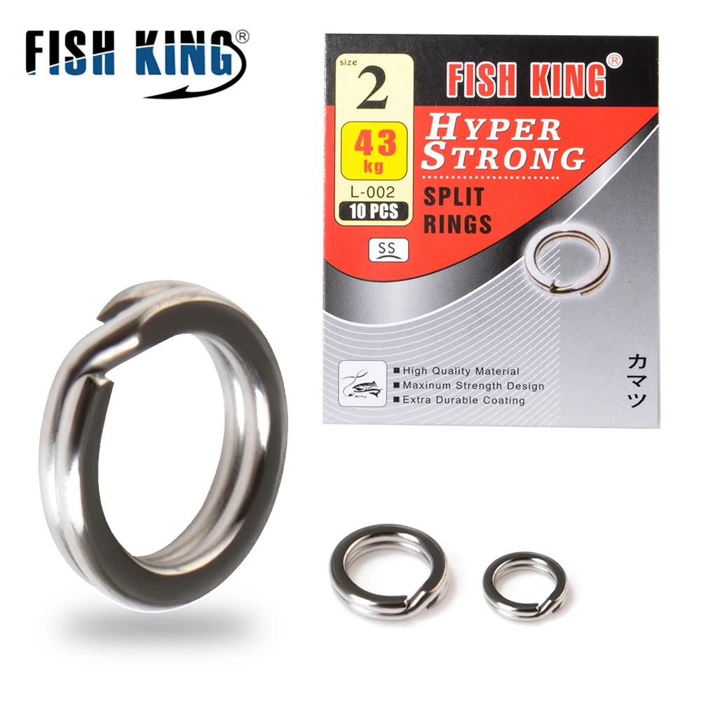 

FISHKING split rings Snap5-10PCS/Lot Fishing Connector Pin Bearing Rolling Swivel Stainless Steel with Snap Fishhook Lure Tackle