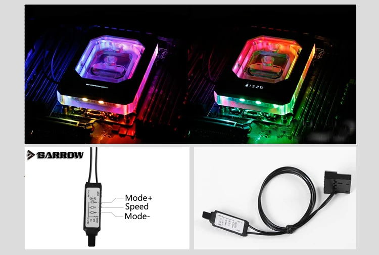 BARROW Water Cooling Radiator CPU Block use for AMD RYZEN ThreadRipper X399 1950X RGB Aurora Light Temperature Display Block
BARROW Water Cooling Radiator CPU Block use for AMD RYZEN ThreadRipper X399 1950X RGB Aurora Light Temperature Display Block