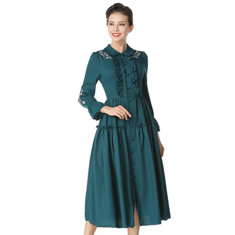 JSXDHK Women Embroidery Floral Bintgae Party Dress 2021 Autumn Designer Single Breasted Long Flare Sleeve Elegant Midi Dres
JSXDHK Women Embroidery Floral Bintgae Party Dress 2021 Autumn Designer Single Breasted Long Flare Sleeve Elegant Midi Dres