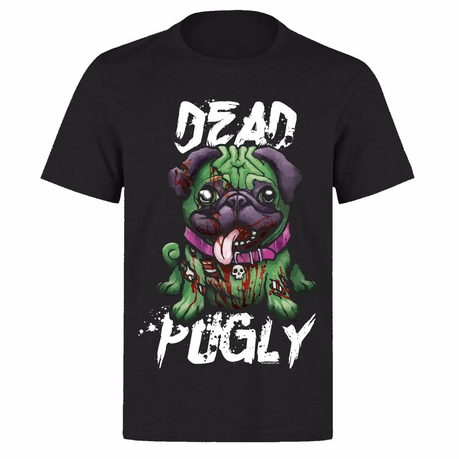 DEAD PUGLY SO CUTE ZOMBIE Хэллоуин мопс щенок PH75 унисекс черная футболка мультяшная мужская