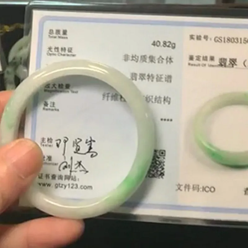 Большой нефрит! Браслет Fidelity natural myanma A Jadeite 54 мм китайский фолк хорошее украшение