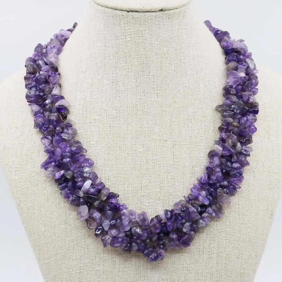 Natural Purple Amethysts Stone Irregular 3Rows Necklace Jewelry Women Girl Party Gifts Wedding Christmas Wholesale Prices 18inch
Natural Purple Amethysts Stone Irregular 3Rows Necklace Jewelry Women Girl Party Gifts Wedding Christmas Wholesale Prices 18inch