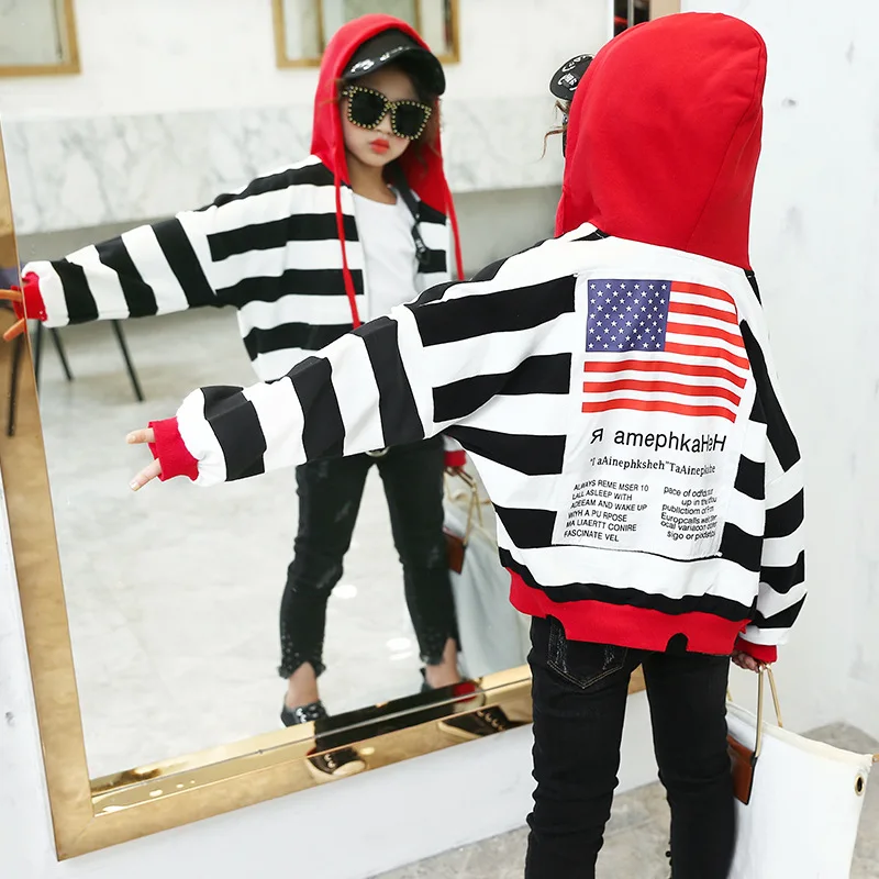 2019 Autumn Baby Coats Stripe Jacket For Girl Letter Graffiti Hooded Sweatshirts Kids Full Sleeve Toddler Outerwear 4 To 14Years
2019 Autumn Baby Coats Stripe Jacket For Girl Letter Graffiti Hooded Sweatshirts Kids Full Sleeve Toddler Outerwear 4 To 14Years