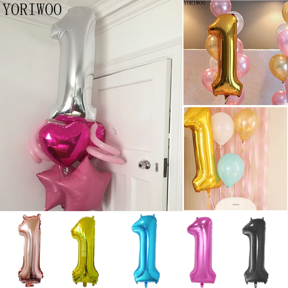 Joriwo Baby Shower номер 1 воздушный шар гелий розовое золото серебро розовый черный
