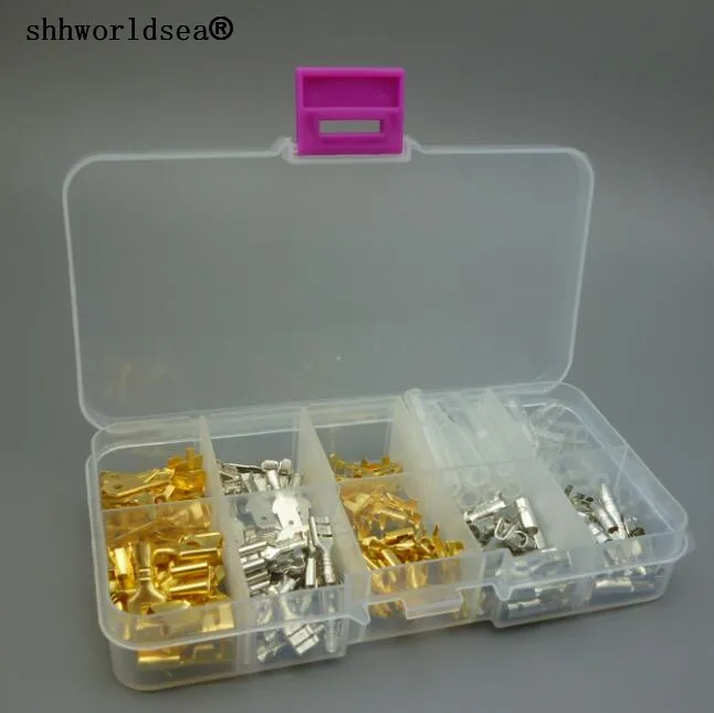 Shhworldsea 150PCS 6.3MM 2.8MM 4.8MM 4.0MM Mix 10 kinds Female Male Spade Connector copper terminals Splice Crimp Wire Terminal
Shhworldsea 150PCS 6.3MM 2.8MM 4.8MM 4.0MM Mix 10 kinds Female Male Spade Connector copper terminals Splice Crimp Wire Terminal
