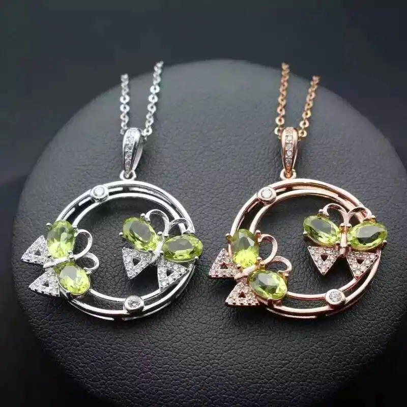 natural green peridot pendant S925 silver Natural olivine Pendant Necklace trendy Double butterfly women party girl jewelry
natural green peridot pendant S925 silver Natural olivine Pendant Necklace trendy Double butterfly women party girl jewelry