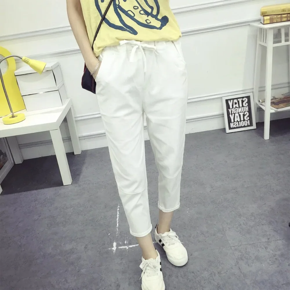 CK527 Casual Cotton Linen Elastic Waist Solid Calf Length Pants Women Pencil Harem Pants Summer New Pockets Womens Trousers Fall
CK527 Casual Cotton Linen Elastic Waist Solid Calf Length Pants Women Pencil Harem Pants Summer New Pockets Womens Trousers Fall