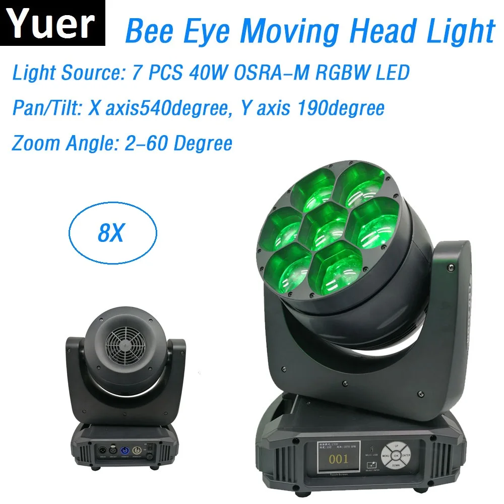 8Pcs/Lot Newest LED Bee Eye Moving Head Lights 7X40W RGBW Professional Stage Lights Dj DMX Disco Beam Wash Stage Effect Lights
8Pcs/Lot Newest LED Bee Eye Moving Head Lights 7X40W RGBW Professional Stage Lights Dj DMX Disco Beam Wash Stage Effect Lights