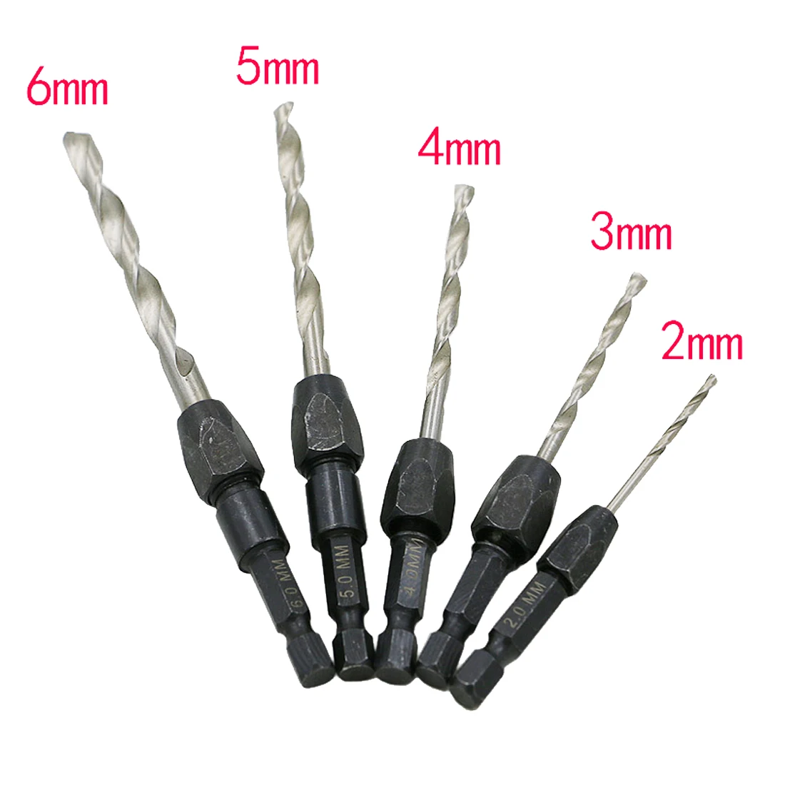 5pc Quick Change Drill Bit Set Hex Shank Metric 2mm to 6mm Twist Drill Bit Steel Plate Hole Cutter Drill HSS 6542 Core Drill Bit
5pc Quick Change Drill Bit Set Hex Shank Metric 2mm to 6mm Twist Drill Bit Steel Plate Hole Cutter Drill HSS 6542 Core Drill Bit