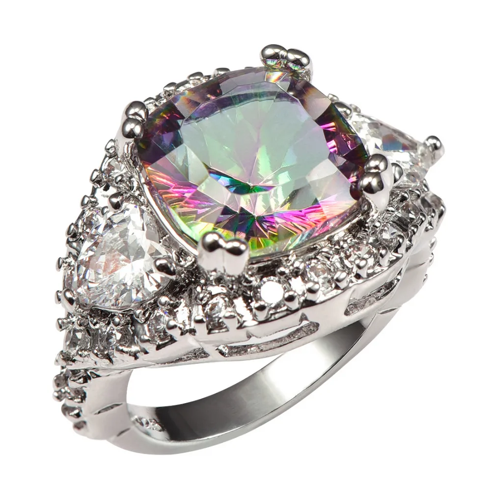 Huge Rose Rainbow Crystal ZirconWith Multi White Crystal Zircon 925 Sterling Silver Ring For Women Size 6 7 8 9 10 11 F1473
Huge Rose Rainbow Crystal ZirconWith Multi White Crystal Zircon 925 Sterling Silver Ring For Women Size 6 7 8 9 10 11 F1473