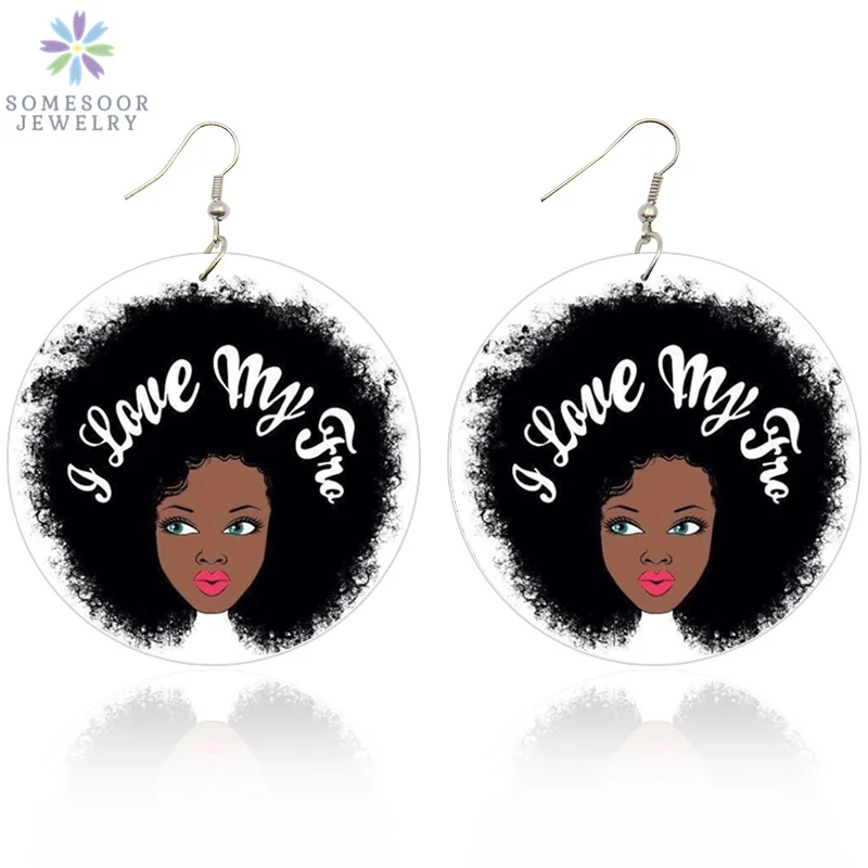 SOMESOOR African Curly Natural Hair Wood Drop Earrings I Love My AFRO Photos Both Sides Printing Dangle Jewelry For Women Gifts
SOMESOOR African Curly Natural Hair Wood Drop Earrings I Love My AFRO Photos Both Sides Printing Dangle Jewelry For Women Gifts