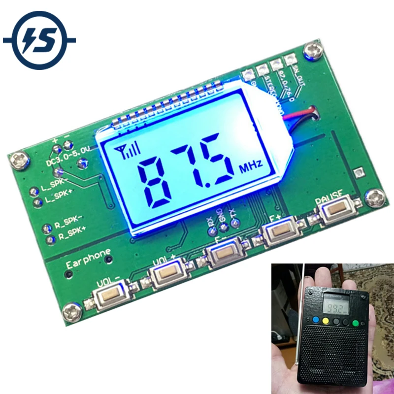 FM Radio Receiver Module Wireless Frequency Modulation 87.0MHz-108.0MHz Digital Radio Receiver Board DIY Radio
FM Radio Receiver Module Wireless Frequency Modulation 87.0MHz-108.0MHz Digital Radio Receiver Board DIY Radio