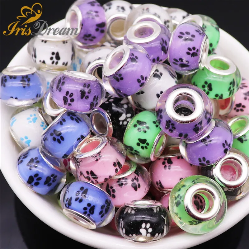10Pcs Cute Dog Paws Acrylic Charms Large Hole Spacer European Beads Fit Pandora Bracelet Chain Necklace Bead for Jewelry Making
10Pcs Cute Dog Paws Acrylic Charms Large Hole Spacer European Beads Fit Pandora Bracelet Chain Necklace Bead for Jewelry Making